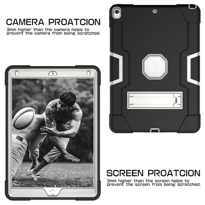 Contrast Color Robot Shockproof Silicone + PC Protective Case with Holder For iPad Pro 10.5 inch (2017) / Air 10.5 (2019)(Black+ Grey) - iPad Pro 10.5 inch Cases by buy2fix | Online Shopping UK | buy2fix