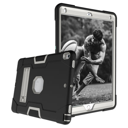 Contrast Color Robot Shockproof Silicone + PC Protective Case with Holder For iPad Pro 10.5 inch (2017) / Air 10.5 (2019)(Black+ Grey) - iPad Pro 10.5 inch Cases by buy2fix | Online Shopping UK | buy2fix