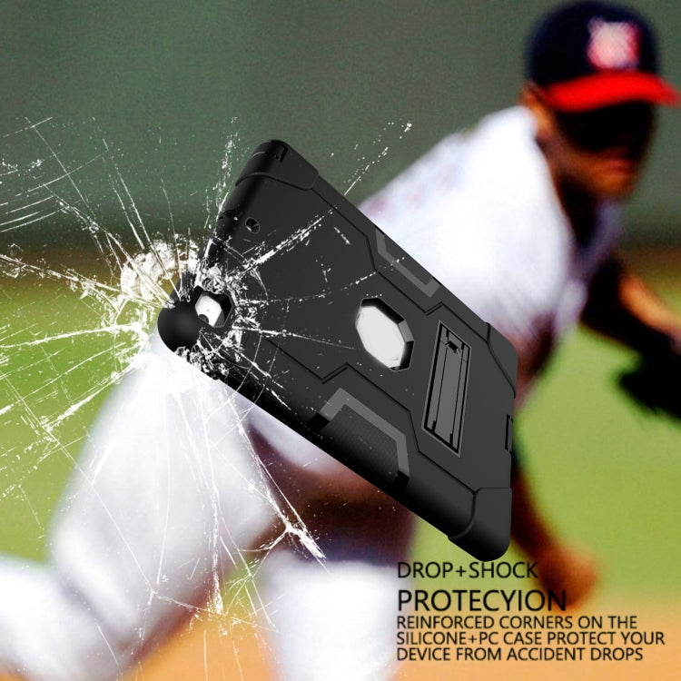 Contrast Color Robot Shockproof Silicone + PC Protective Case with Holder For iPad 9.7 (2017) / (2018)(Black) - iPad 9.7 (2018) & (2017) Cases by buy2fix | Online Shopping UK | buy2fix