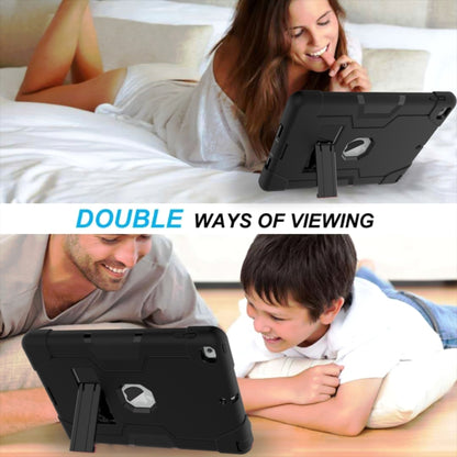 Contrast Color Robot Shockproof Silicone + PC Protective Case with Holder For iPad 9.7 (2017) / (2018)(Black) - iPad 9.7 (2018) & (2017) Cases by buy2fix | Online Shopping UK | buy2fix