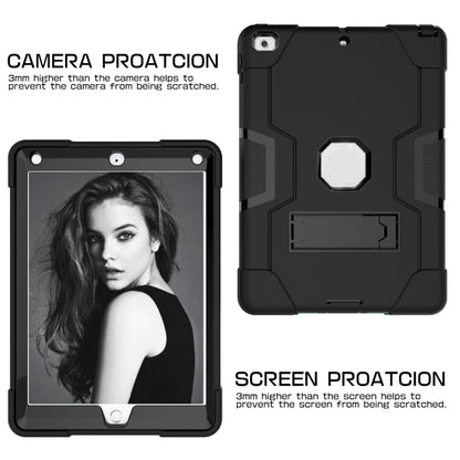 Contrast Color Robot Shockproof Silicone + PC Protective Case with Holder For iPad 9.7 (2017) / (2018)(Black) - iPad 9.7 (2018) & (2017) Cases by buy2fix | Online Shopping UK | buy2fix