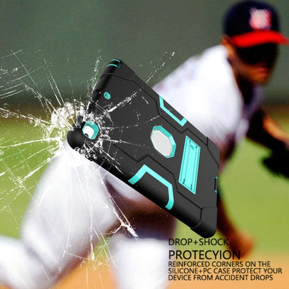 Contrast Color Robot Shockproof Silicone + PC Protective Case with Holder For iPad 9.7 (2017) / (2018)(Black + Mint Green) - iPad 9.7 (2018) & (2017) Cases by buy2fix | Online Shopping UK | buy2fix