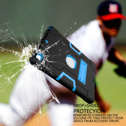 Contrast Color Robot Shockproof Silicone + PC Protective Case with Holder For iPad 9.7 (2017) / (2018)(Black + Blue) - iPad 9.7 (2018) & (2017) Cases by buy2fix | Online Shopping UK | buy2fix