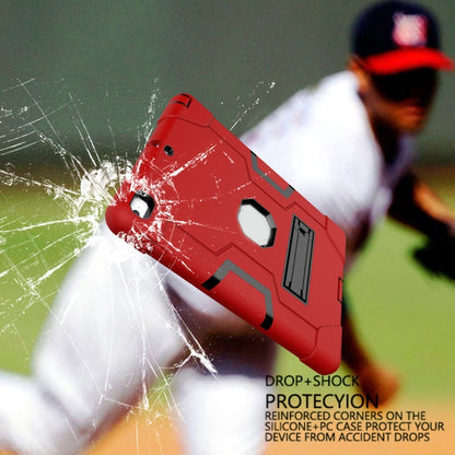 Contrast Color Robot Shockproof Silicone + PC Protective Case with Holder For iPad 9.7 (2017) / (2018)(Red + Black) - iPad 9.7 (2018) & (2017) Cases by buy2fix | Online Shopping UK | buy2fix