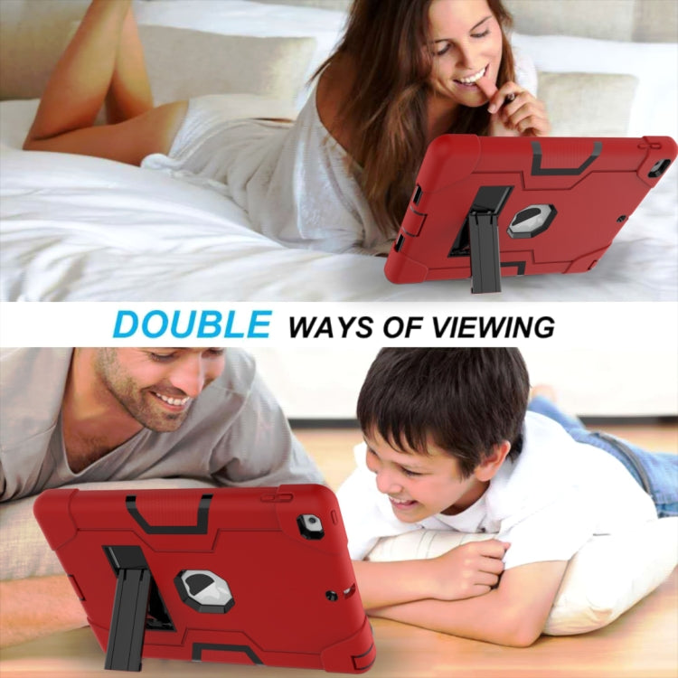 Contrast Color Robot Shockproof Silicone + PC Protective Case with Holder For iPad 9.7 (2017) / (2018)(Red + Black) - iPad 9.7 (2018) & (2017) Cases by buy2fix | Online Shopping UK | buy2fix