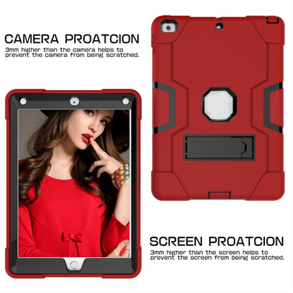Contrast Color Robot Shockproof Silicone + PC Protective Case with Holder For iPad 9.7 (2017) / (2018)(Red + Black) - iPad 9.7 (2018) & (2017) Cases by buy2fix | Online Shopping UK | buy2fix