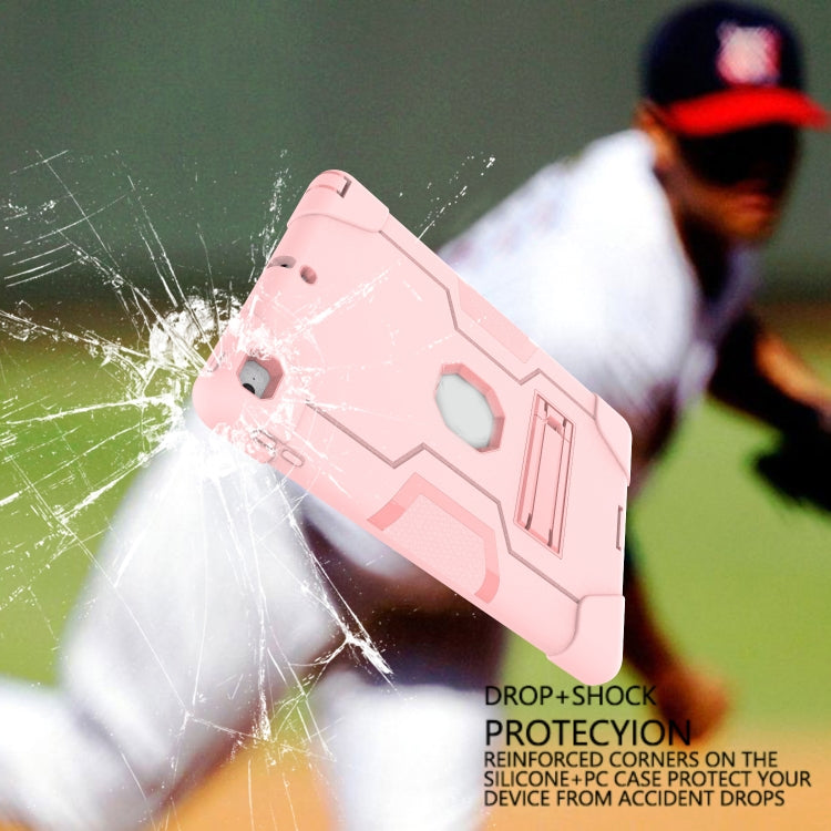 Contrast Color Robot Shockproof Silicone + PC Protective Case with Holder For iPad 9.7 (2017) / (2018)(Rose Gold) - iPad 9.7 (2018) & (2017) Cases by buy2fix | Online Shopping UK | buy2fix