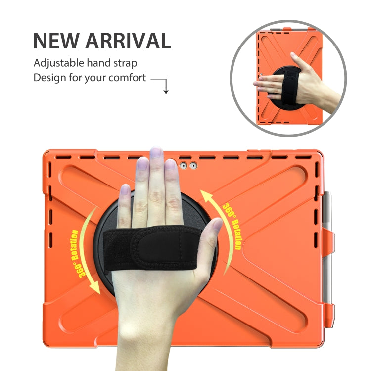 For Microsoft Surface Pro 4 / 5 Shockproof Colorful Silicone + PC Protective Case with Holder & Hand Strap & Pen Slot(Orange) - Microsoft by buy2fix | Online Shopping UK | buy2fix