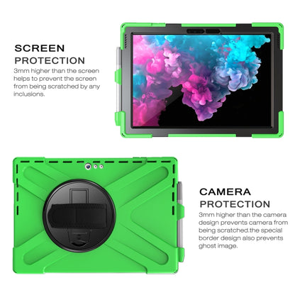For Microsoft Surface Pro 4 / 5 Shockproof Colorful Silicone + PC Protective Case with Holder & Hand Strap & Pen Slot(Green) - Microsoft by buy2fix | Online Shopping UK | buy2fix