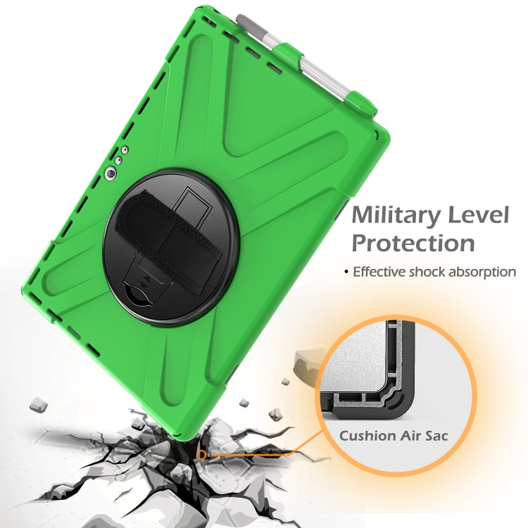 For Microsoft Surface Pro 4 / 5 Shockproof Colorful Silicone + PC Protective Case with Holder & Hand Strap & Pen Slot(Green) - Microsoft by buy2fix | Online Shopping UK | buy2fix