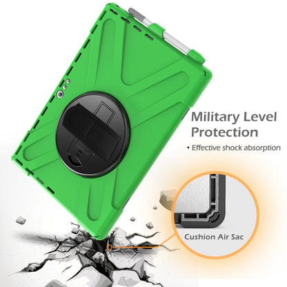 For Microsoft Surface Pro 4 / 5 Shockproof Colorful Silicone + PC Protective Case with Holder & Hand Strap & Pen Slot(Green) - Microsoft by buy2fix | Online Shopping UK | buy2fix