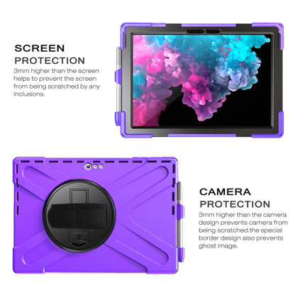 For Microsoft Surface Pro 4 / 5 Shockproof Colorful Silicone + PC Protective Case with Holder & Hand Strap & Pen Slot(Purple) - Microsoft by buy2fix | Online Shopping UK | buy2fix