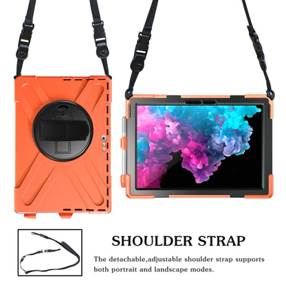 For Microsoft Surface Pro 4 / 5 / 6 / 7 / 7+ Shockproof Colorful Silicone + PC Protective Case with Holder & Hand Strap & Pen Slot(Orange) - Microsoft by buy2fix | Online Shopping UK | buy2fix