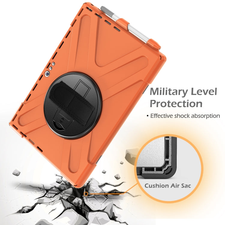 For Microsoft Surface Pro 4 / 5 / 6 / 7 / 7+ Shockproof Colorful Silicone + PC Protective Case with Holder & Hand Strap & Pen Slot(Orange) - Microsoft by buy2fix | Online Shopping UK | buy2fix