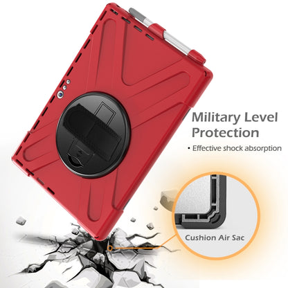 For Microsoft Surface Pro 4 / 5 / 6 / 7 / 7+ Shockproof Colorful Silicone + PC Protective Case with Holder & Hand Strap & Pen Slot(Red) - Microsoft by buy2fix | Online Shopping UK | buy2fix