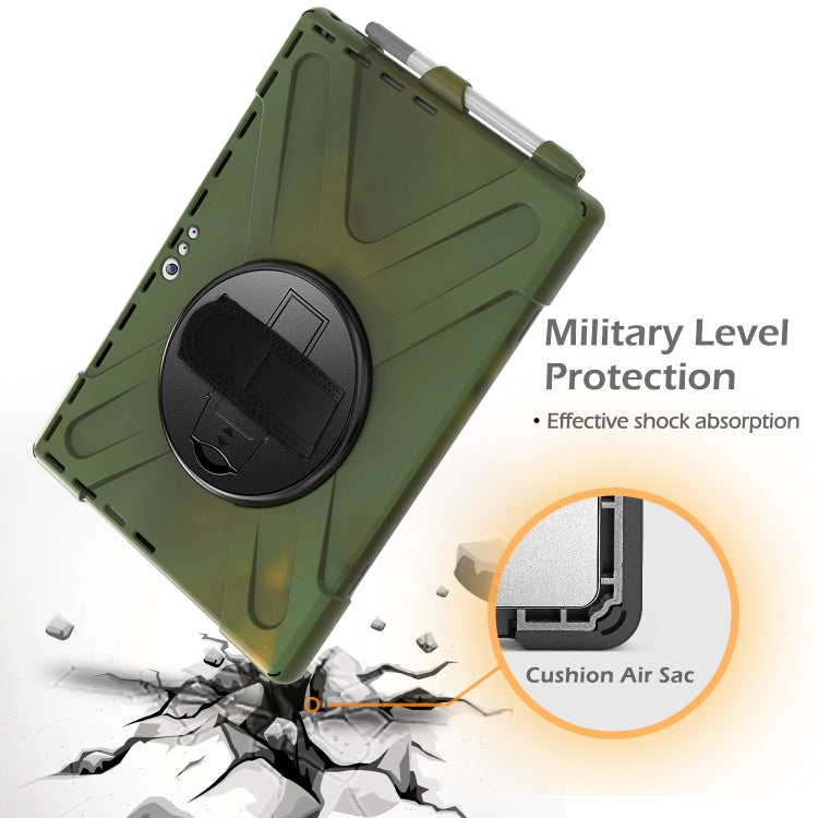 For Microsoft Surface Pro 4 / 5 / 6 / 7 / 7+ Shockproof Colorful Silicone + PC Protective Case with Holder & Hand Strap & Pen Slot(Camouflage) - Microsoft by buy2fix | Online Shopping UK | buy2fix