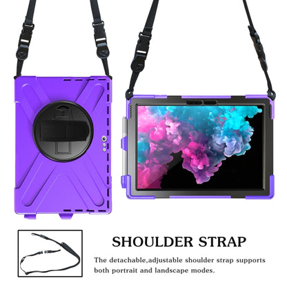 For Microsoft Surface Pro 4 / 5 / 6 / 7 / 7+ Shockproof Colorful Silicone + PC Protective Case with Holder & Hand Strap & Pen Slot(Purple) - Microsoft by buy2fix | Online Shopping UK | buy2fix