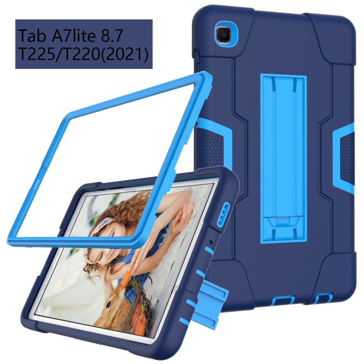 For Samsung Galaxy Tab A7 10.4 (2020) Contrast Color Robot Shockproof Silicone + PC Protective Case with Holder(Navy Blue + Blue) - Other Galaxy Tab PC by buy2fix | Online Shopping UK | buy2fix