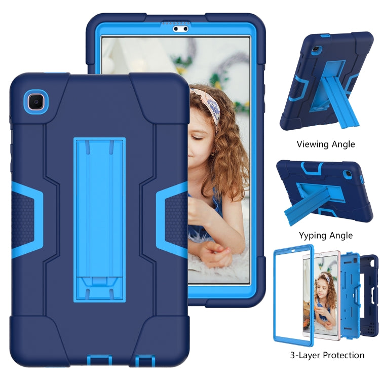 For Samsung Galaxy Tab A7 10.4 (2020) Contrast Color Robot Shockproof Silicone + PC Protective Case with Holder(Navy Blue + Blue) - Other Galaxy Tab PC by buy2fix | Online Shopping UK | buy2fix