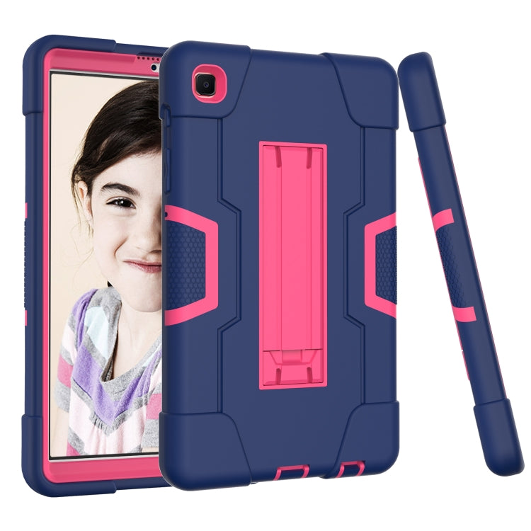 For Samsung Galaxy Tab A7 10.4 (2020) Contrast Color Robot Shockproof Silicone + PC Protective Case with Holder(Navy Blue + Rose Red) - Other Galaxy Tab PC by buy2fix | Online Shopping UK | buy2fix