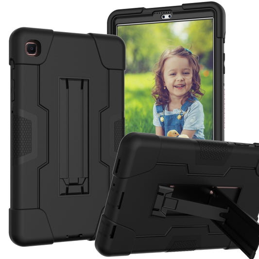 For Samsung Galaxy Tab A7 10.4 (2020) Contrast Color Robot Shockproof Silicone + PC Protective Case with Holder(Black) - Other Galaxy Tab PC by buy2fix | Online Shopping UK | buy2fix
