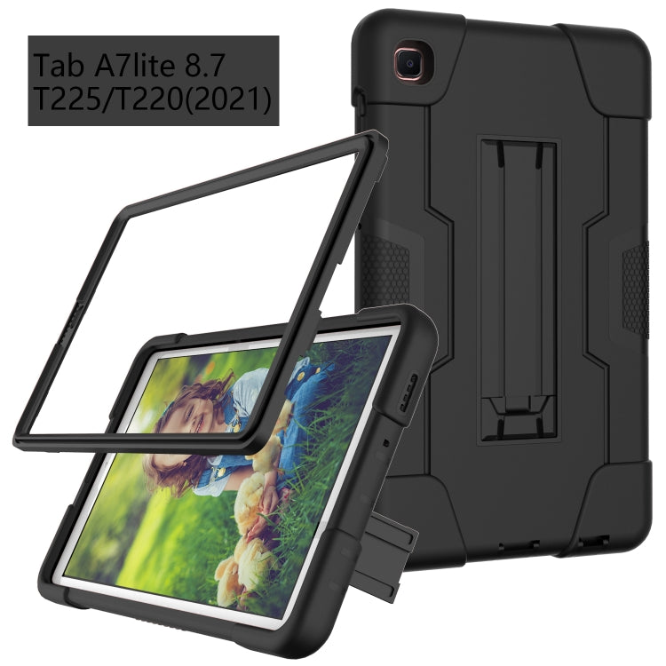 For Samsung Galaxy Tab A7 10.4 (2020) Contrast Color Robot Shockproof Silicone + PC Protective Case with Holder(Black) - Other Galaxy Tab PC by buy2fix | Online Shopping UK | buy2fix