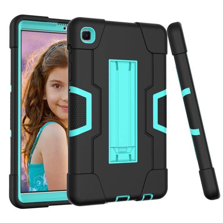 For Samsung Galaxy Tab A7 10.4 (2020) Contrast Color Robot Shockproof Silicone + PC Protective Case with Holder(Black + Mint Green) - Other Galaxy Tab PC by buy2fix | Online Shopping UK | buy2fix