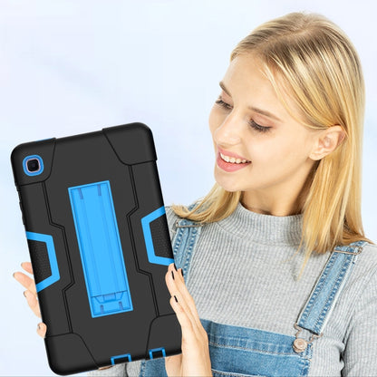 For Samsung Galaxy Tab A7 10.4 (2020) Contrast Color Robot Shockproof Silicone + PC Protective Case with Holder(Black + Blue) - Other Galaxy Tab PC by buy2fix | Online Shopping UK | buy2fix