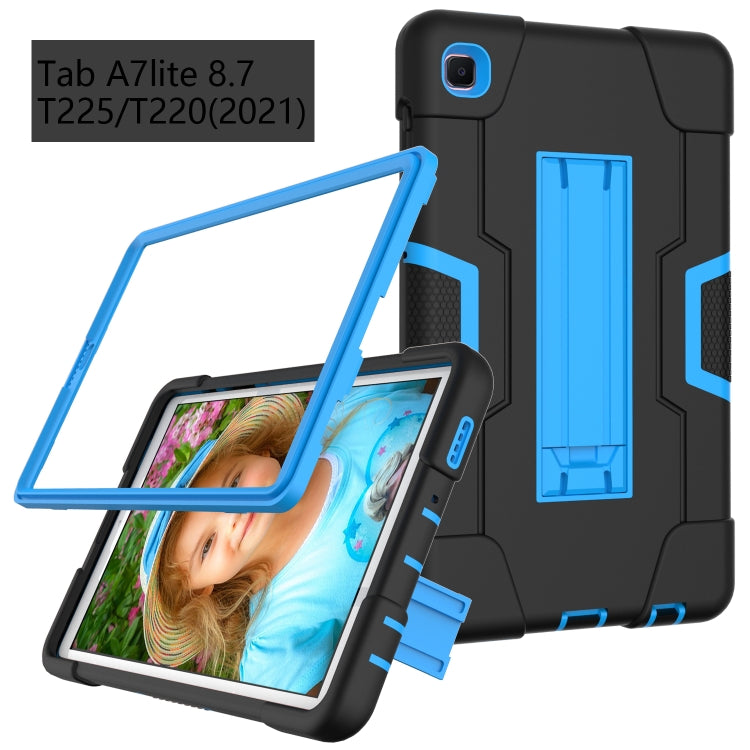 For Samsung Galaxy Tab A7 10.4 (2020) Contrast Color Robot Shockproof Silicone + PC Protective Case with Holder(Black + Blue) - Other Galaxy Tab PC by buy2fix | Online Shopping UK | buy2fix