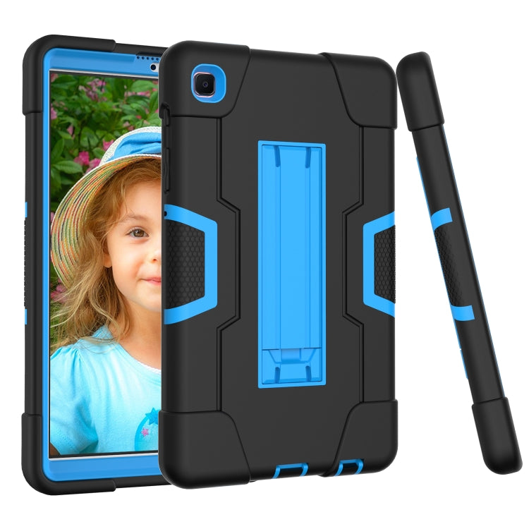 For Samsung Galaxy Tab A7 10.4 (2020) Contrast Color Robot Shockproof Silicone + PC Protective Case with Holder(Black + Blue) - Other Galaxy Tab PC by buy2fix | Online Shopping UK | buy2fix