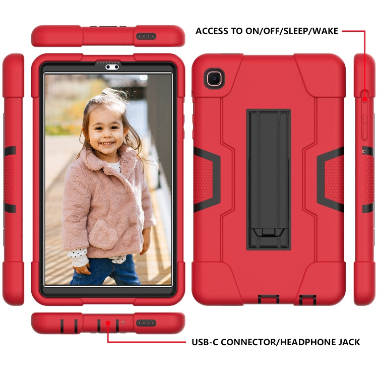 For Samsung Galaxy Tab A7 10.4 (2020) Contrast Color Robot Shockproof Silicone + PC Protective Case with Holder(Red + Black) - Other Galaxy Tab PC by buy2fix | Online Shopping UK | buy2fix