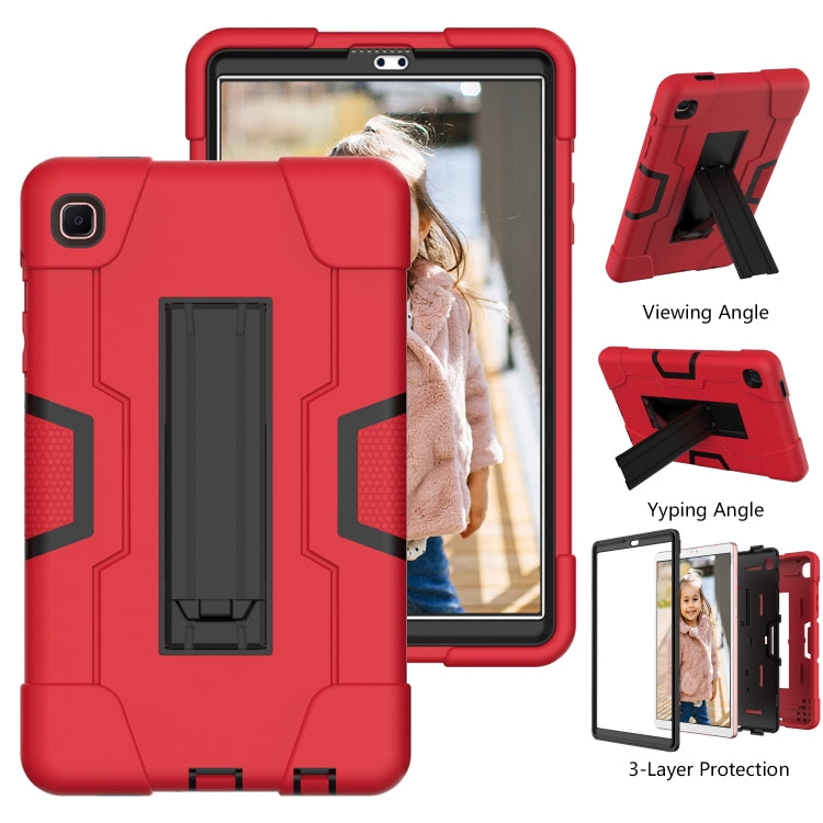 For Samsung Galaxy Tab A7 10.4 (2020) Contrast Color Robot Shockproof Silicone + PC Protective Case with Holder(Red + Black) - Other Galaxy Tab PC by buy2fix | Online Shopping UK | buy2fix