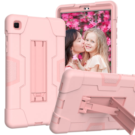 For Samsung Galaxy Tab A7 10.4 (2020) Contrast Color Robot Shockproof Silicone + PC Protective Case with Holder(Rose Gold) - Other Galaxy Tab PC by buy2fix | Online Shopping UK | buy2fix