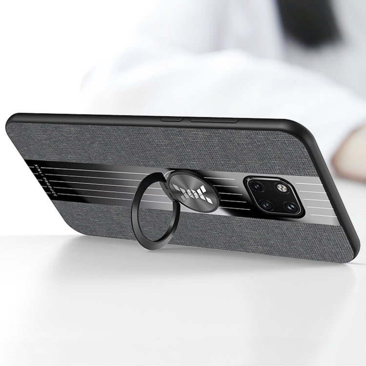 For Huawei Mate 20 X XINLI Stitching Cloth Textue Shockproof TPU Protective Case with Ring Holder(Grey) - Huawei Cases by XINLI | Online Shopping UK | buy2fix
