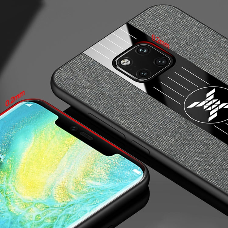 For Huawei Mate 20 X XINLI Stitching Cloth Textue Shockproof TPU Protective Case with Ring Holder(Grey) - Huawei Cases by XINLI | Online Shopping UK | buy2fix
