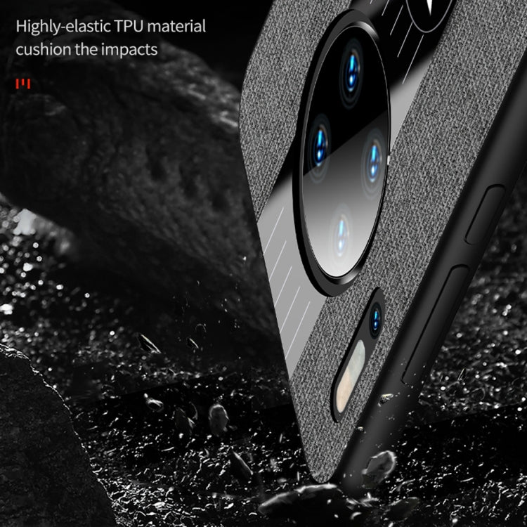 For Huawei Mate 30 XINLI Stitching Cloth Textue Shockproof TPU Protective Case with Ring Holder(Grey) - Huawei Cases by XINLI | Online Shopping UK | buy2fix