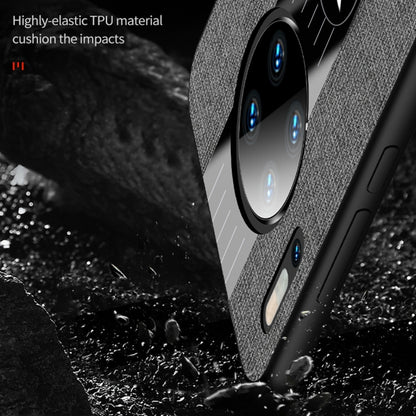 For Huawei Mate 30 XINLI Stitching Cloth Textue Shockproof TPU Protective Case with Ring Holder(Grey) - Huawei Cases by XINLI | Online Shopping UK | buy2fix