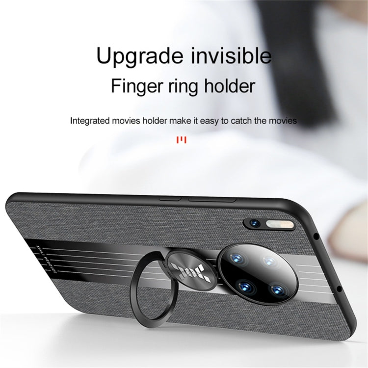 For Huawei Mate 30 XINLI Stitching Cloth Textue Shockproof TPU Protective Case with Ring Holder(Grey) - Huawei Cases by XINLI | Online Shopping UK | buy2fix