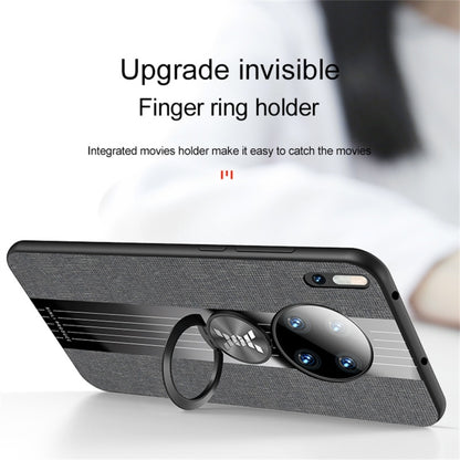 For Huawei Mate 30 XINLI Stitching Cloth Textue Shockproof TPU Protective Case with Ring Holder(Grey) - Huawei Cases by XINLI | Online Shopping UK | buy2fix