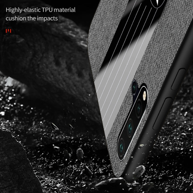 For Huawei nova 5i XINLI Stitching Cloth Textue Shockproof TPU Protective Case with Ring Holder(Red) - Huawei Cases by XINLI | Online Shopping UK | buy2fix