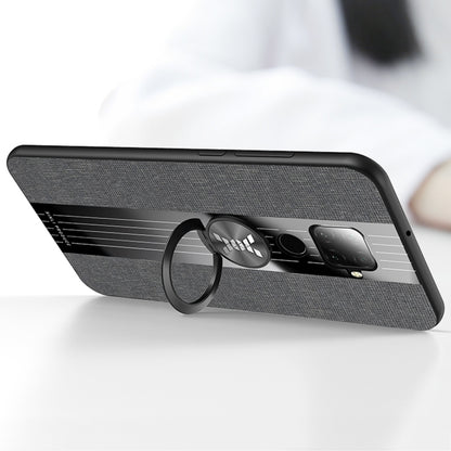 For Huawei nova 5i Pro XINLI Stitching Cloth Textue Shockproof TPU Protective Case with Ring Holder(Brown) - Huawei Cases by XINLI | Online Shopping UK | buy2fix