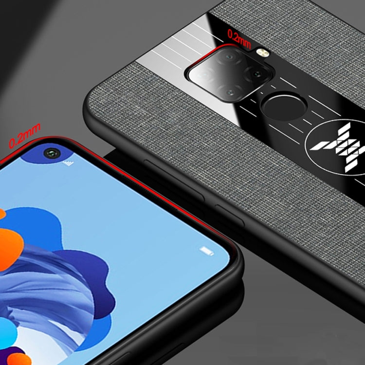 For Huawei nova 5i Pro XINLI Stitching Cloth Textue Shockproof TPU Protective Case with Ring Holder(Brown) - Huawei Cases by XINLI | Online Shopping UK | buy2fix