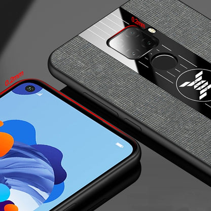 For Huawei nova 5i Pro XINLI Stitching Cloth Textue Shockproof TPU Protective Case with Ring Holder(Brown) - Huawei Cases by XINLI | Online Shopping UK | buy2fix