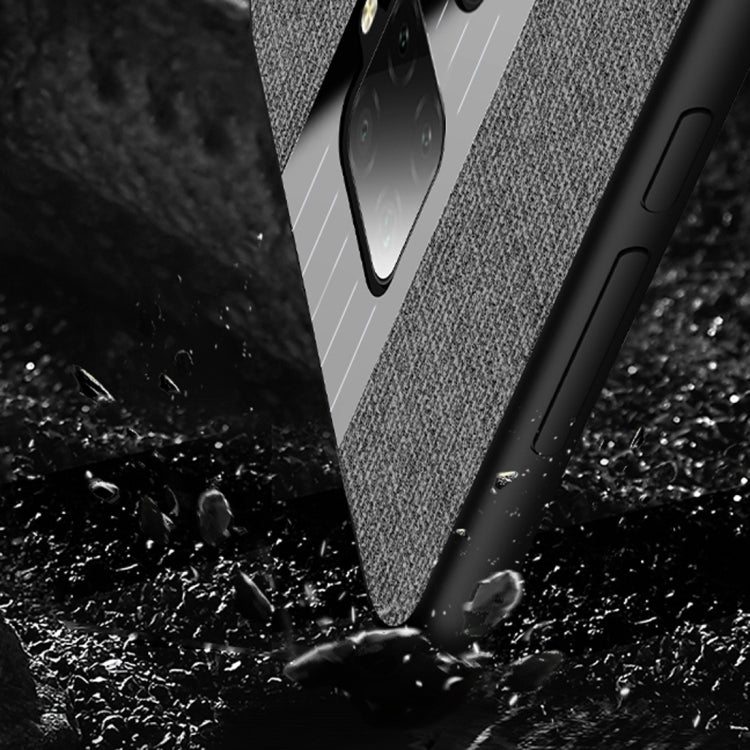 For Huawei nova 5i Pro XINLI Stitching Cloth Textue Shockproof TPU Protective Case with Ring Holder(Brown) - Huawei Cases by XINLI | Online Shopping UK | buy2fix