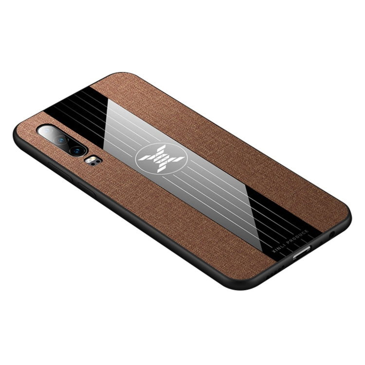 For Huawei P30 XINLI Stitching Cloth Textue Shockproof TPU Protective Case(Brown) - Huawei Cases by XINLI | Online Shopping UK | buy2fix