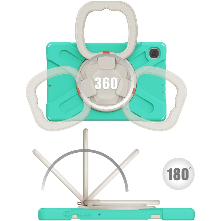 For Samsung Galaxy Tab S6 Lite P610 Silicone + PC Protective Case with Holder & Shoulder Strap(Mint Green) - Tab S6 Lite P610 / P615 by buy2fix | Online Shopping UK | buy2fix