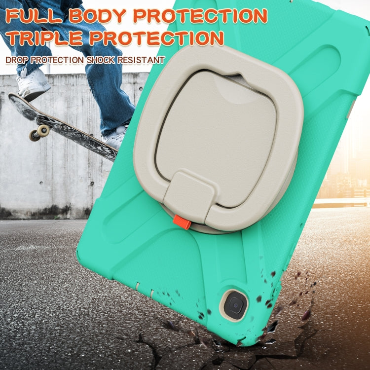 For Samsung Galaxy Tab S6 Lite P610 Silicone + PC Protective Case with Holder & Shoulder Strap(Mint Green) - Tab S6 Lite P610 / P615 by buy2fix | Online Shopping UK | buy2fix