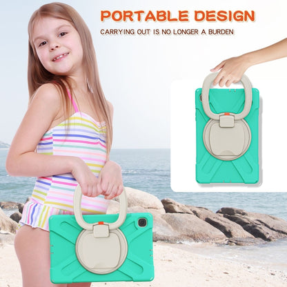 For Samsung Galaxy Tab S6 Lite P610 Silicone + PC Protective Case with Holder & Shoulder Strap(Mint Green) - Tab S6 Lite P610 / P615 by buy2fix | Online Shopping UK | buy2fix