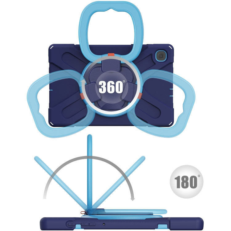 For Samsung Galaxy Tab S6 Lite P610 Silicone + PC Protective Case with Holder & Shoulder Strap(Navy Blue) - Tab S6 Lite P610 / P615 by buy2fix | Online Shopping UK | buy2fix