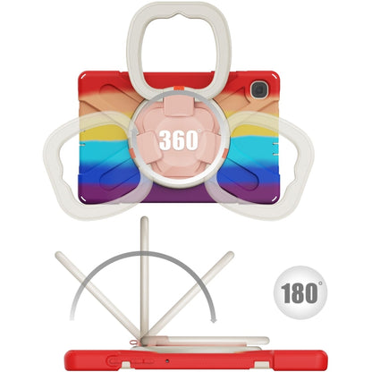 For Samsung Galaxy Tab S6 Lite P610 Silicone + PC Protective Case with Holder & Shoulder Strap(Colorful Red) - Tab S6 Lite P610 / P615 by buy2fix | Online Shopping UK | buy2fix